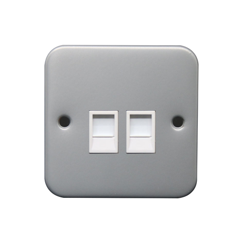 Caradok 2G RJ45 Cat5 Socket Metalclad