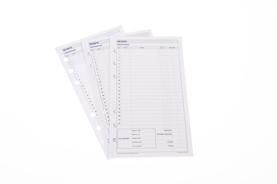 Personal Organiser - Receipt Envelope Refill Refill Pack (PR2017)