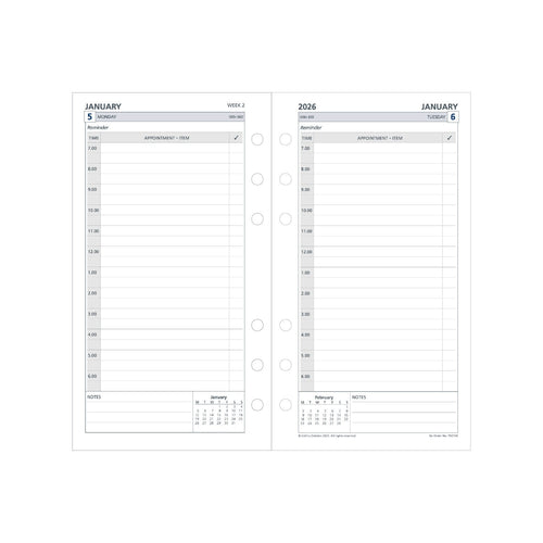 Personal Organiser - 2026 Day to a Page Refill (PR2100-26)
