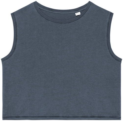 Organic Faded Cropped Tank Top: Womens