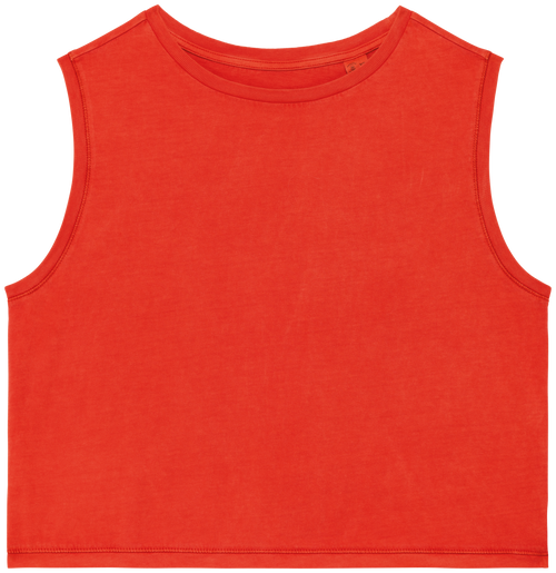 Organic Faded Cropped Tank Top: Womens