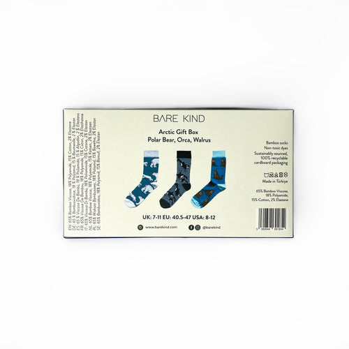 Arctic Animals Bamboo Socks Gift Box of 3