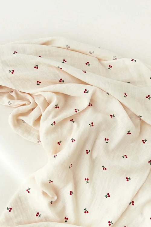 The Cherry Muslin Blanket Swaddle