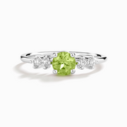 Peridot Five Stone Ring in Sterling Silver