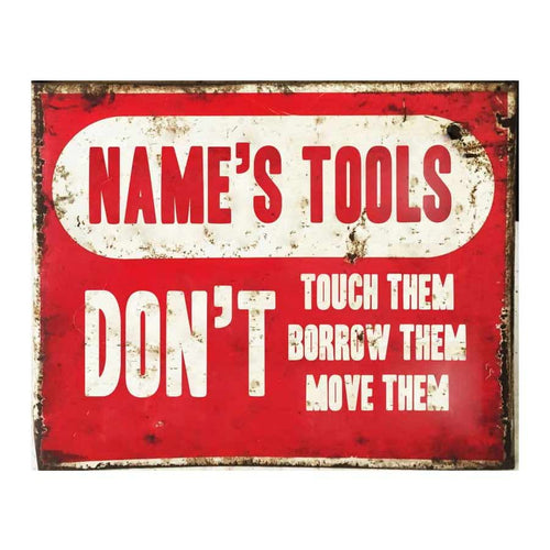 Personalised Tools Shed Metal Door Sign