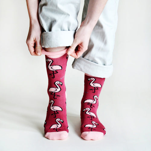 Save the Flamingos Bamboo Socks