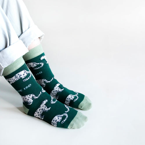 Save the Snow Leopards Bamboo Socks