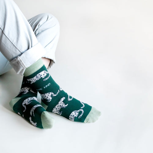 Save the Snow Leopards Bamboo Socks