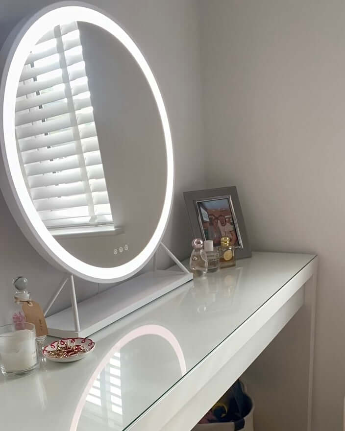 Marilyn Round Hollywood Mirror White 60x67cm