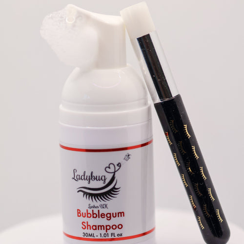Bubblegum Scented Lash Shampoo 30ml Cosmetic Grade with brush