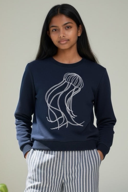 Jan Jellyfish Embroidered Sweatshirt