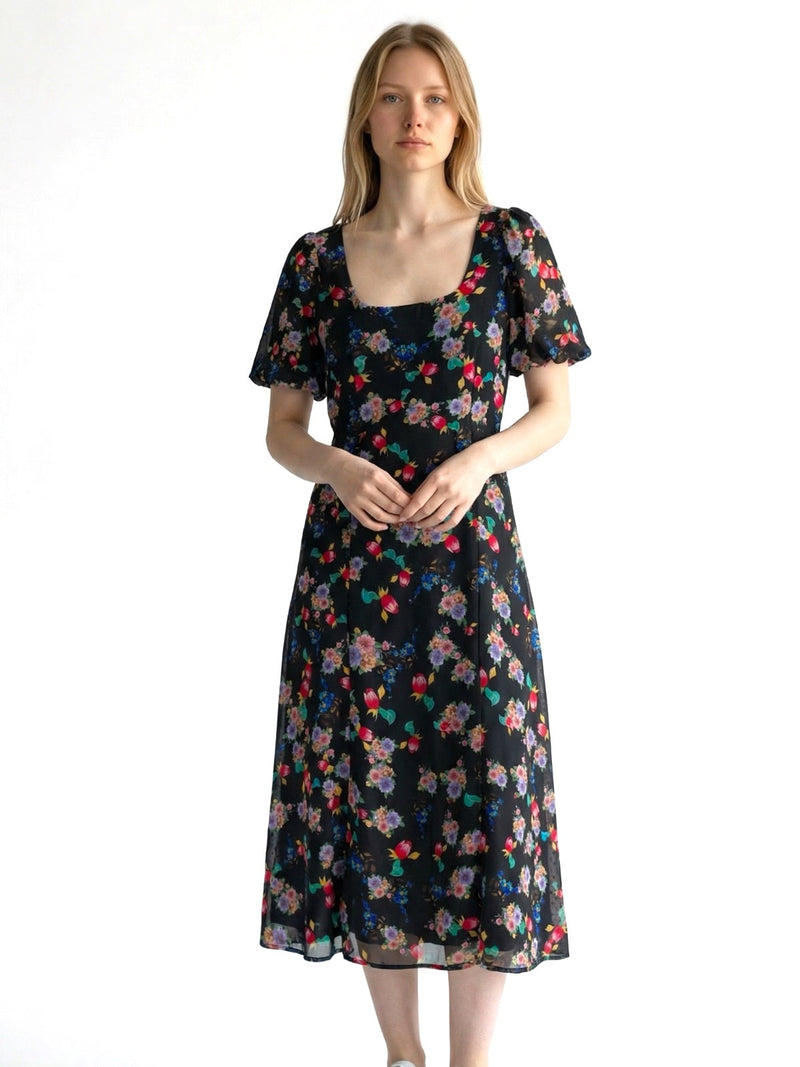 Louche Nadine Carpathian Florals Print Midi Dress