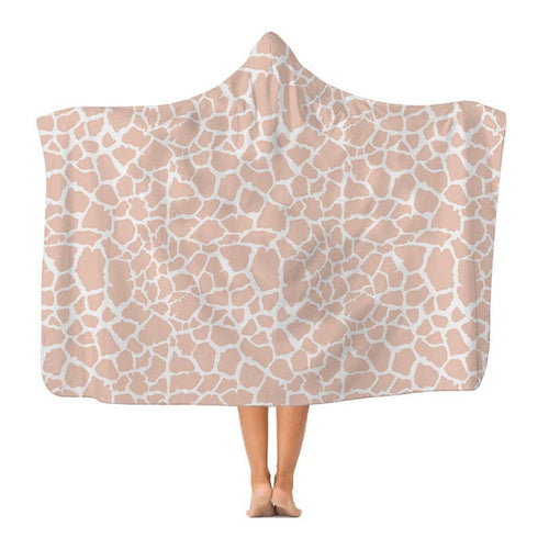 Pink Giraffe Print  - Hooded Blanket
