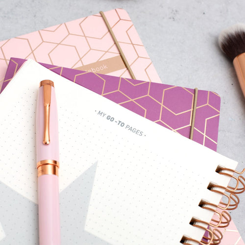 Matilda Myres | 2027 Diary - A5 Weekly Planner with Rose Gold Wiro | Week-to-View in Pink