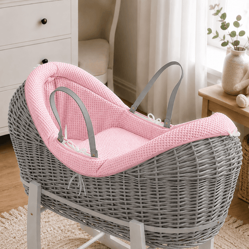 Wicker Deluxe Pod Baby Moses Basket With Stand