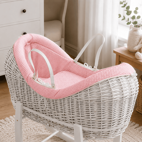 Wicker Deluxe Pod Baby Moses Basket With Stand
