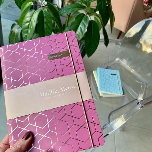 Matilda Myres | A5 Ruled Notebook with Rose Gold Foil | Plum
