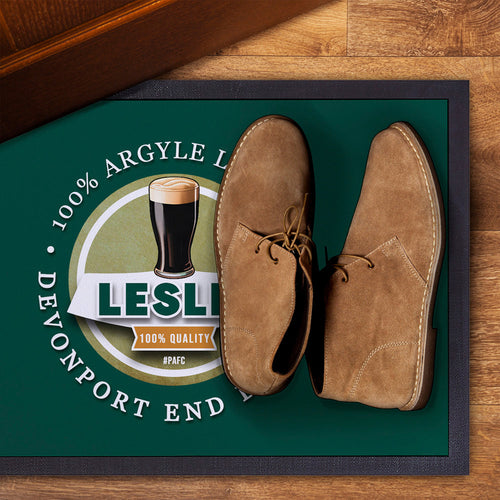 Plymouth Leslie  - Football Legends - Door Mat -60cm X 40cm
