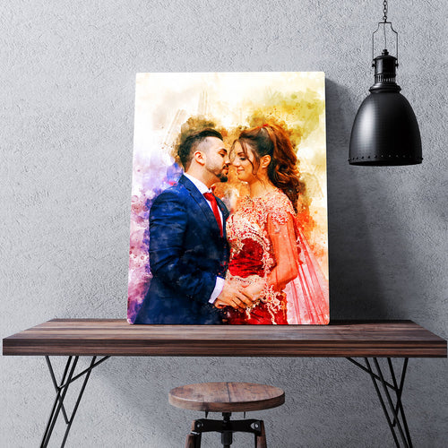 Personalised Watercolour Portrait - Canvas