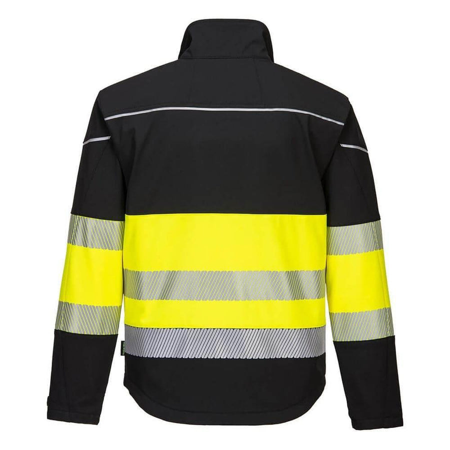 Portwest PW375 - PW3 Hi-Vis Class 1 Water Resistant Softshell Jacket Black/Yellow XL