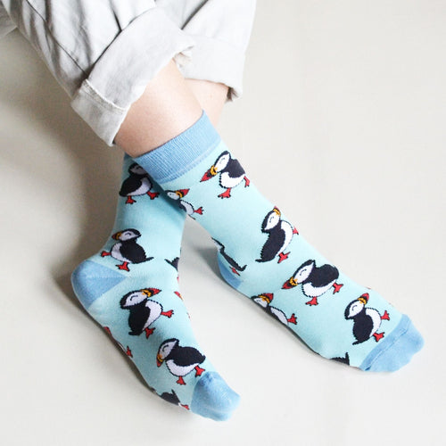 Save the Puffins Bamboo Socks