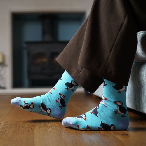 Save the Puffins Bamboo Socks