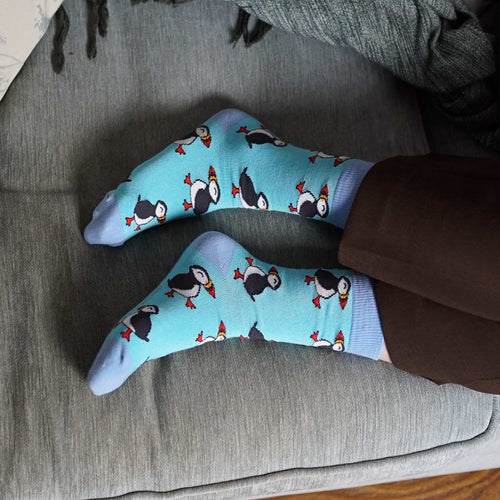 Save the Puffins Bamboo Socks