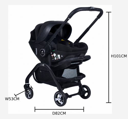 For Your Little One Qubi Infant Car Seat Stroller - Eclipse Black