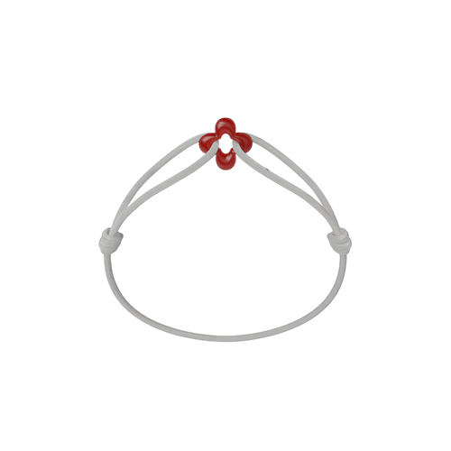 Mini Red Clover Cord Bracelet