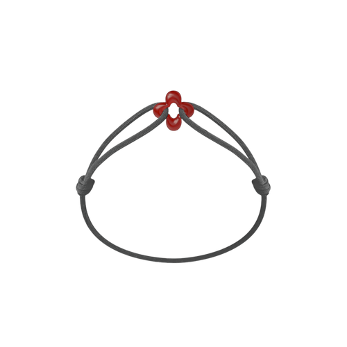 Mini Red Clover Cord Bracelet