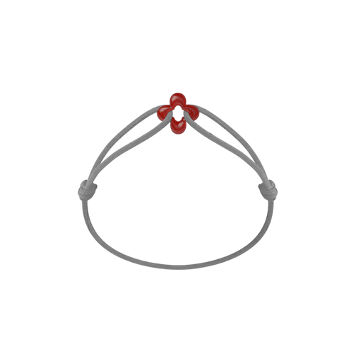 Mini Red Clover Cord Bracelet