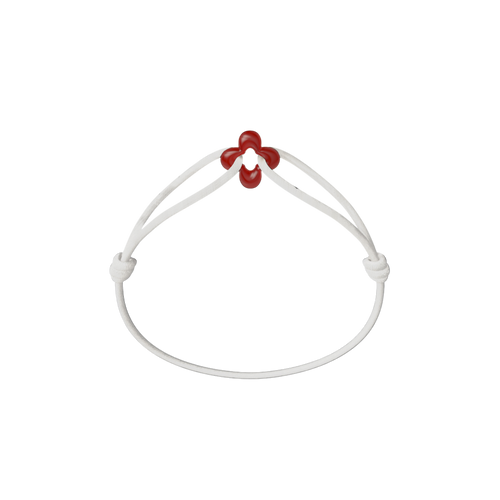 Mini Red Clover Cord Bracelet