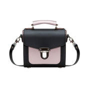 Handmade Leather Sugarcube Handbag - Rose Truffle