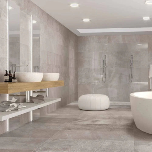 Ray Band Grey Porcelain Tile 30 x 60cm