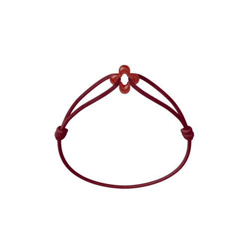 Mini Red Clover Cord Bracelet