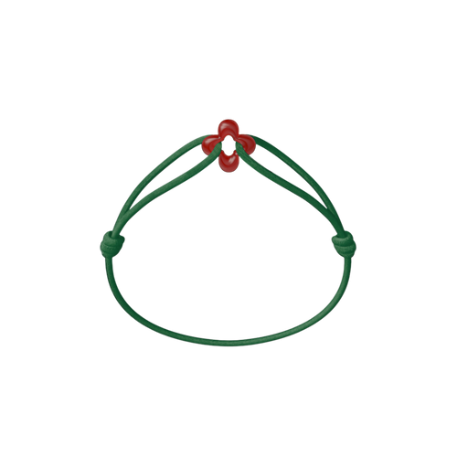 Mini Red Clover Cord Bracelet