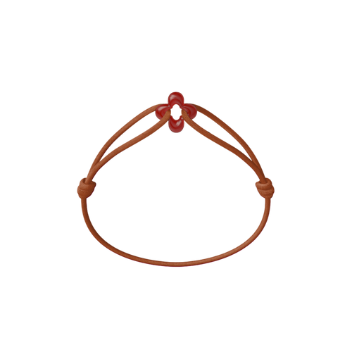 Mini Red Clover Cord Bracelet