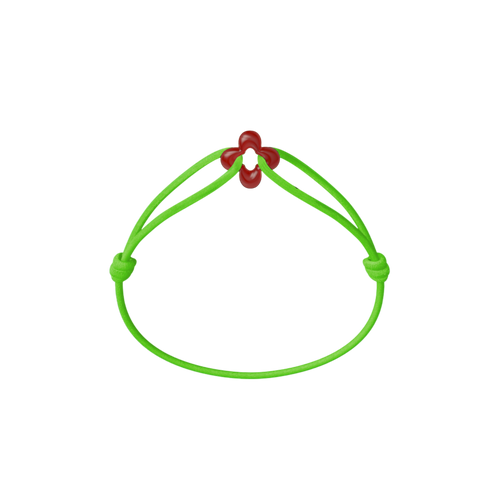 Mini Red Clover Cord Bracelet