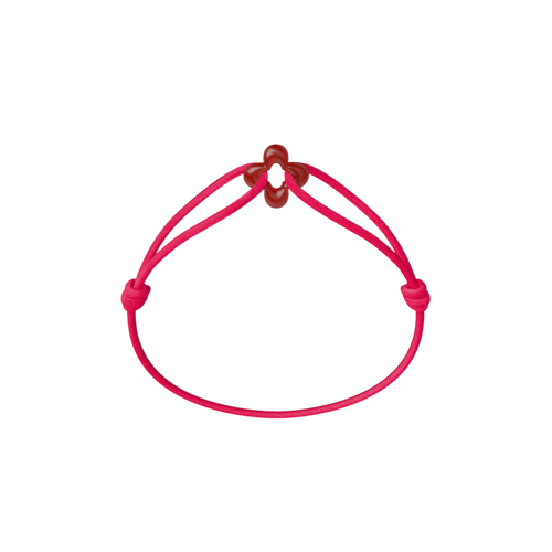 Mini Red Clover Cord Bracelet