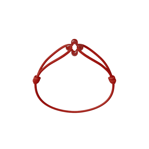 Mini Red Clover Cord Bracelet