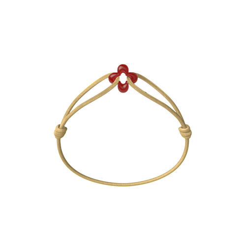 Mini Red Clover Cord Bracelet