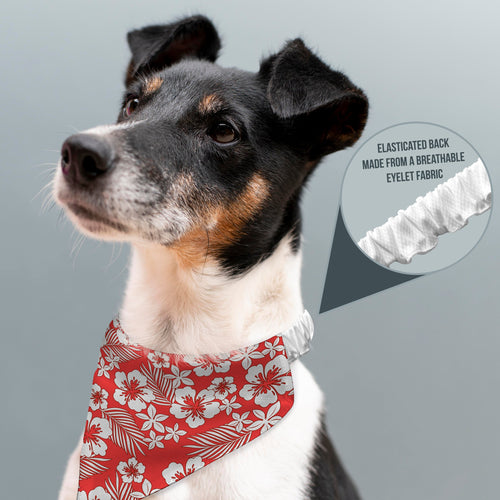 Red Hibiscus Hawaiian - Dog Bandana - 4 Sizes
