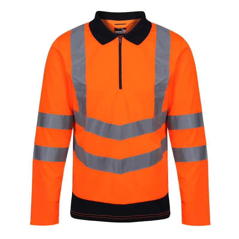 Regatta TRS192 Pro Hi-Vis Long Sleeved Polo Shirt