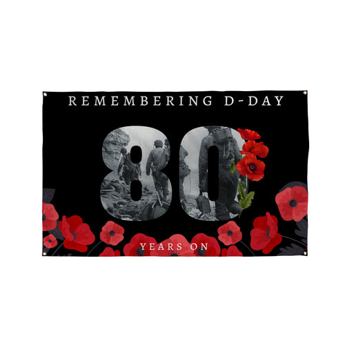 Remembering D-Day 80 Years Poppies | Banner - 3 Sizes