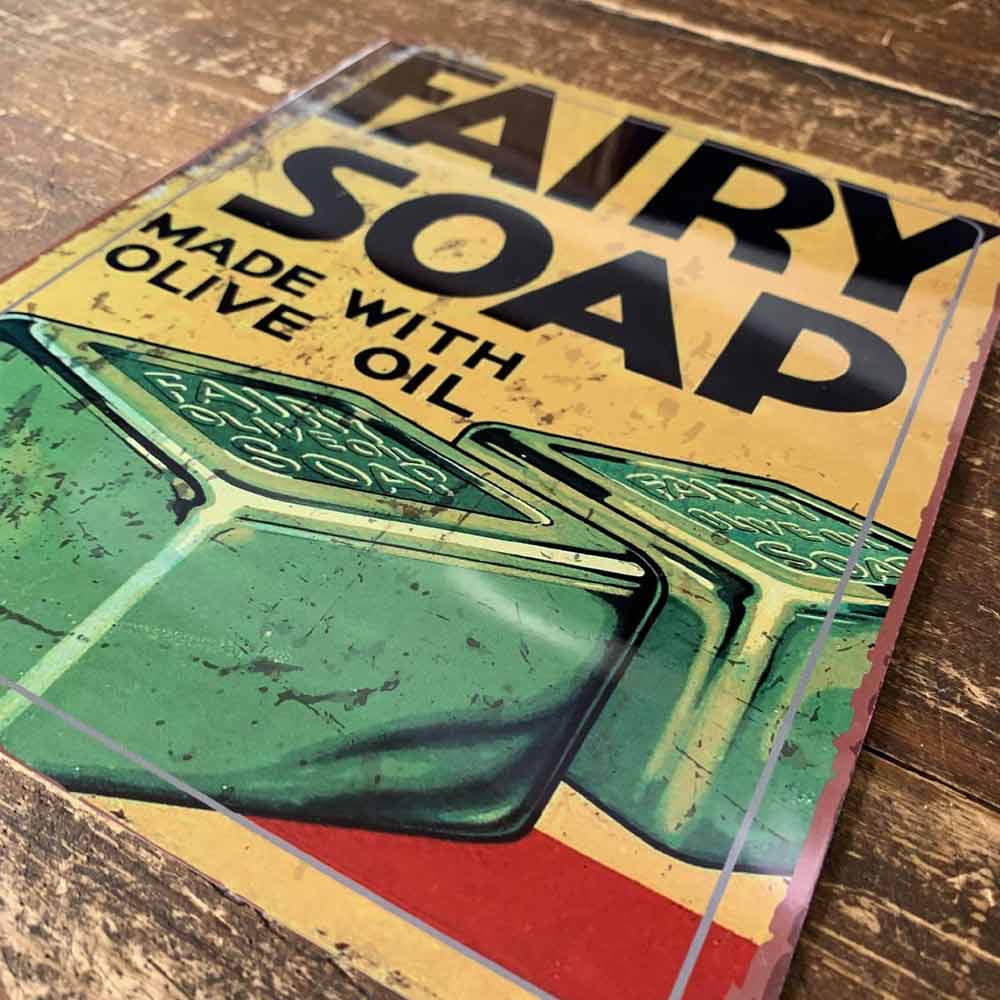 Distressed Effect Vintage Advertising Fairy Soap Sign