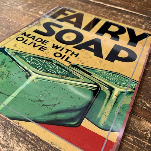 Distressed Effect Vintage Advertising Fairy Soap Sign