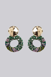 Louche Reuben Oval Shape Earring - Green