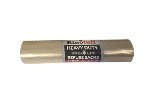 14 x Rinotuff Heavy Duty Clear Refuse Bags  - 15 PACK