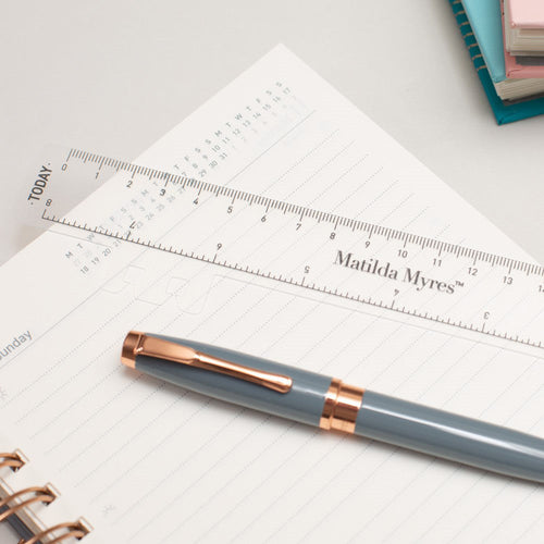 Matilda Myres | 2027 Diary - A5 Daily Planner with Rose Gold Wiro | Day-to-Page in Grey