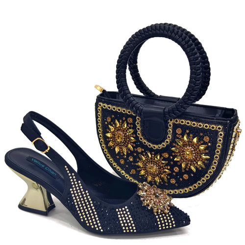 2024 Nigerian Design Evening Party Shoes And Bag Set Lucky Star Bag With